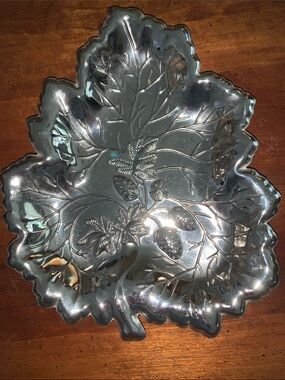 Strawberry Embossed Silver Dish